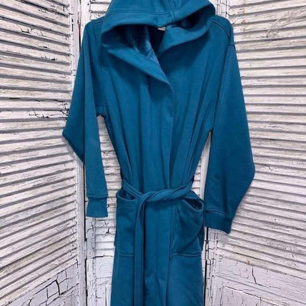 Men's Teal Blue UGG Leeland Hooded Cotton Robe Size M/L